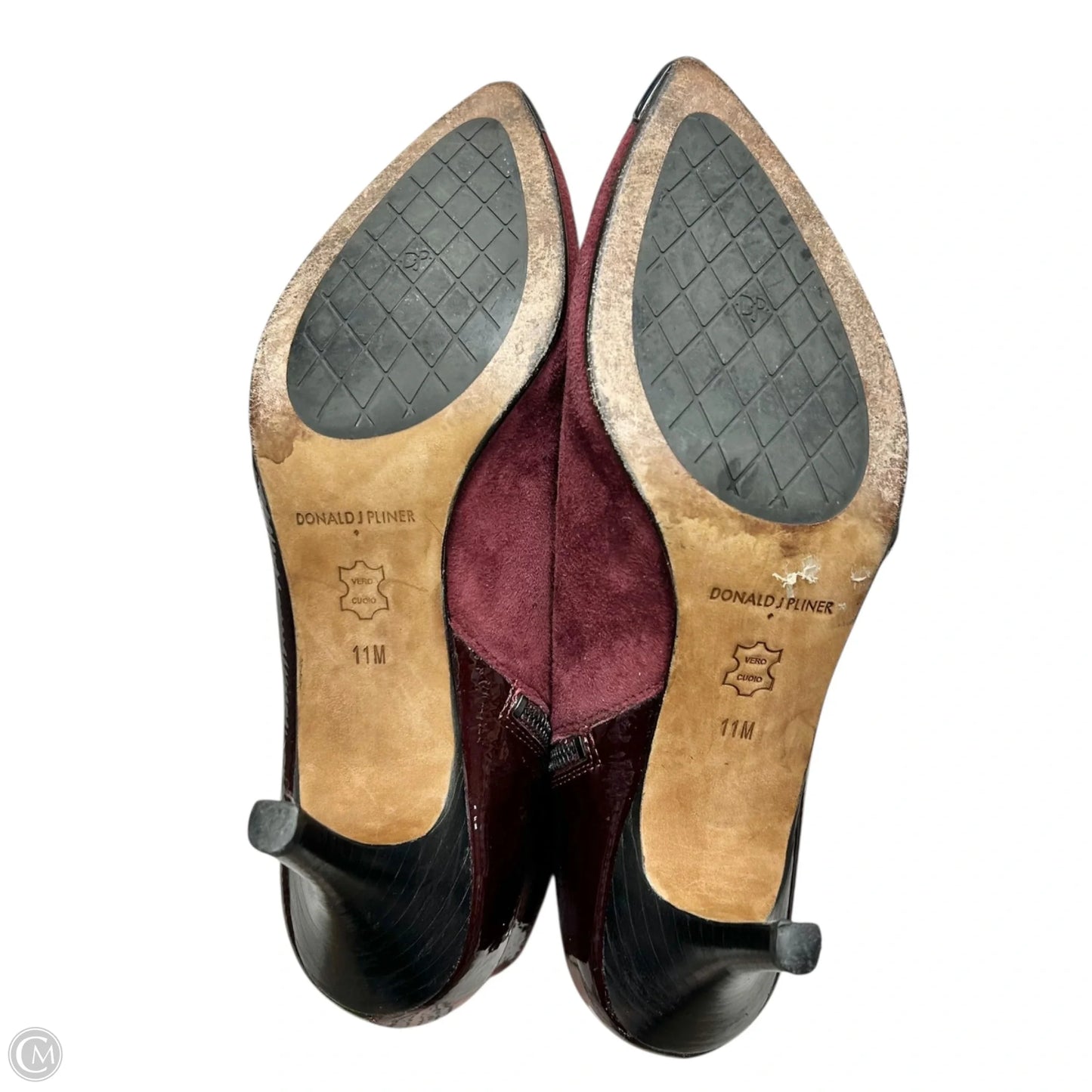 Boots Ankle Heels By Donald Pliner In Maroon, Size: 11