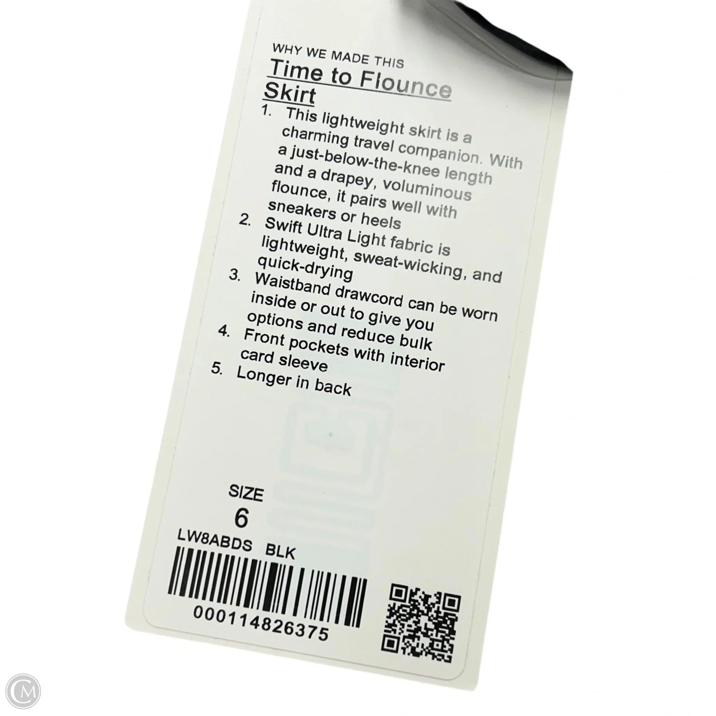 Athletic Skirt By Lululemon In Black, Size: S