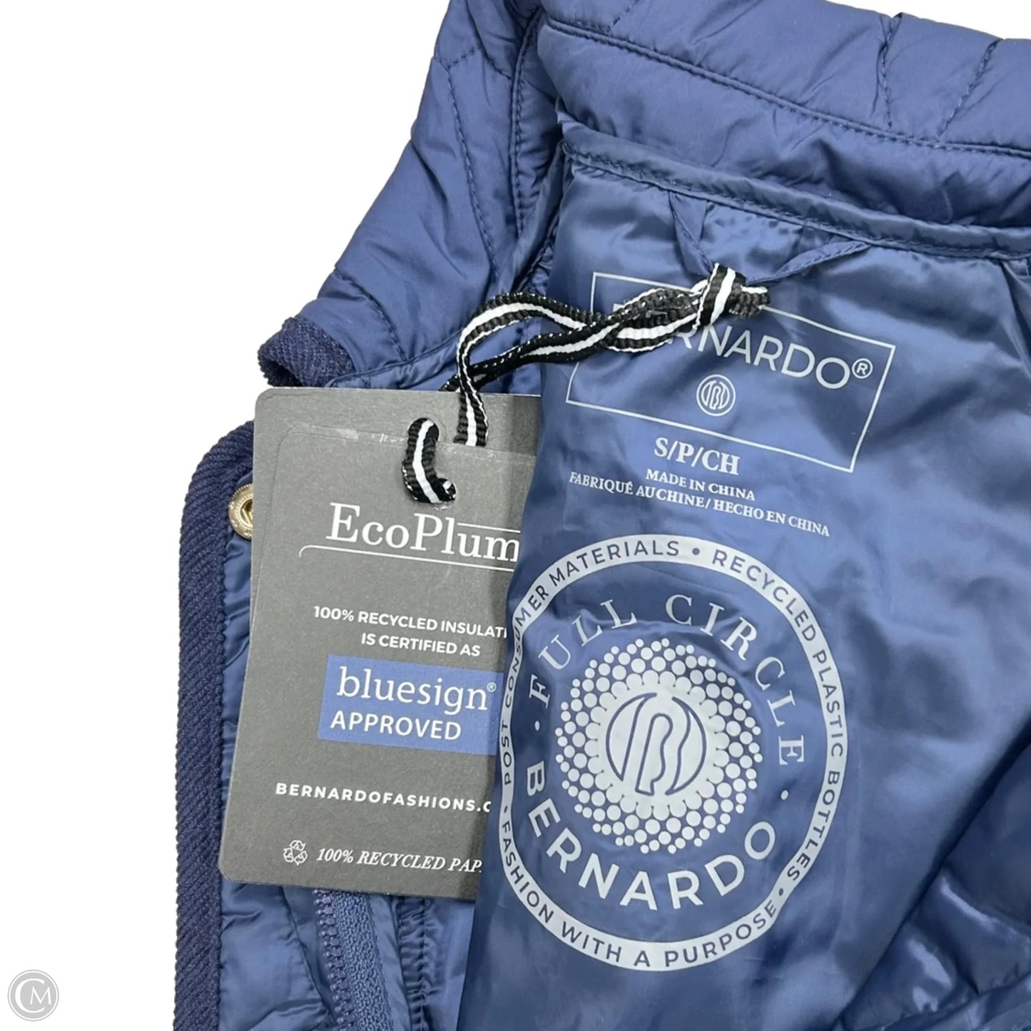 Jacket Puffer & Quilted By Bernardo In Navy, Size: S