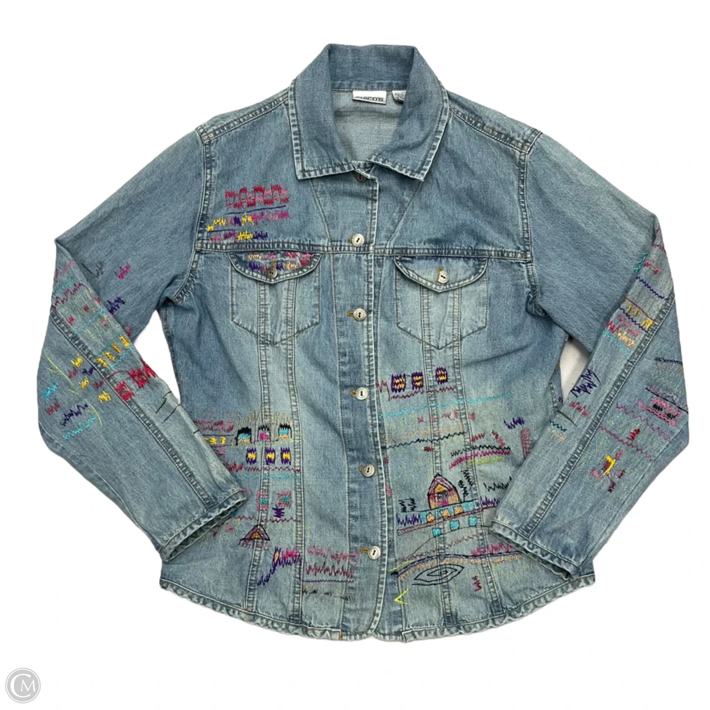 Jacket Other By Chicos In Blue Denim, Size: M