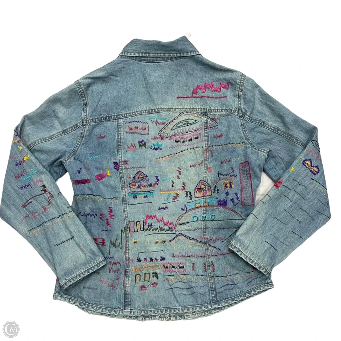 Jacket Other By Chicos In Blue Denim, Size: M