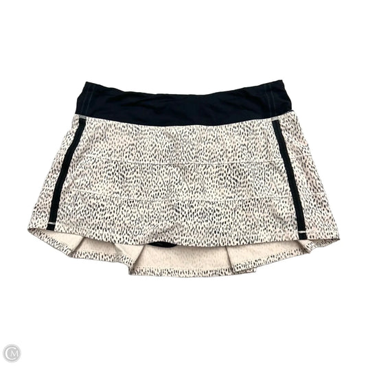 Athletic Skort By Lululemon In Black & Cream, Size: 8