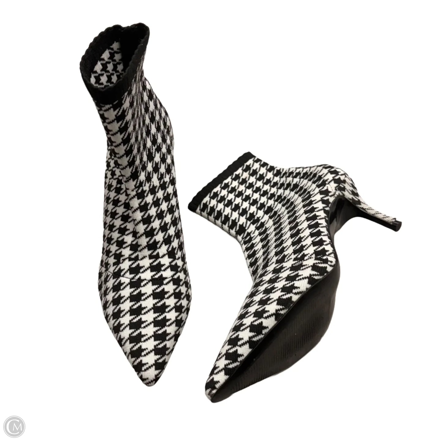 Boots Ankle Heels By Charles By Charles David In Black & White, Size: 7