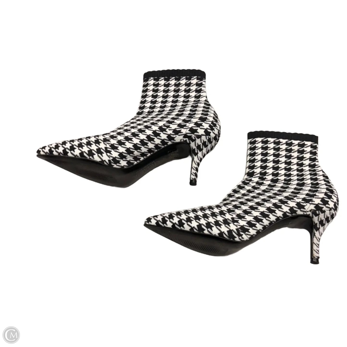 Boots Ankle Heels By Charles By Charles David In Black & White, Size: 7