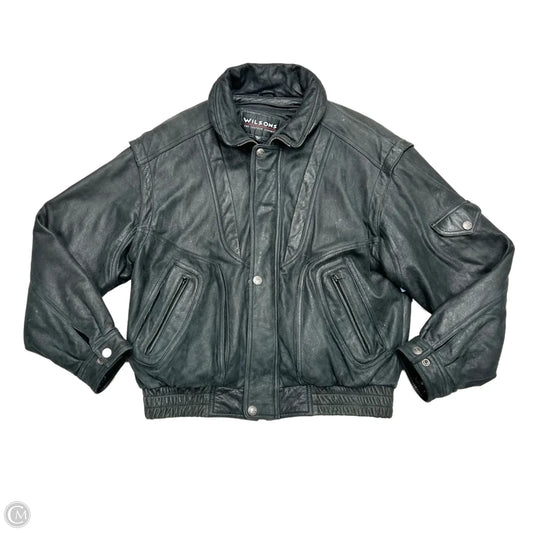 Coat Leather By Wilsons Leather In Black, Size: L