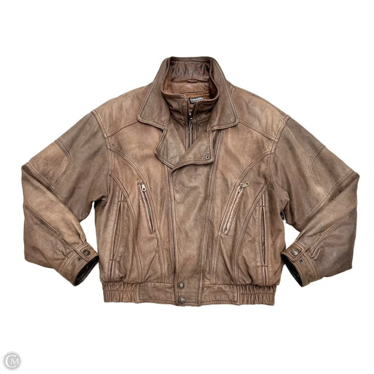 Coat Leather By Wilsons Leather In Brown, Size: L