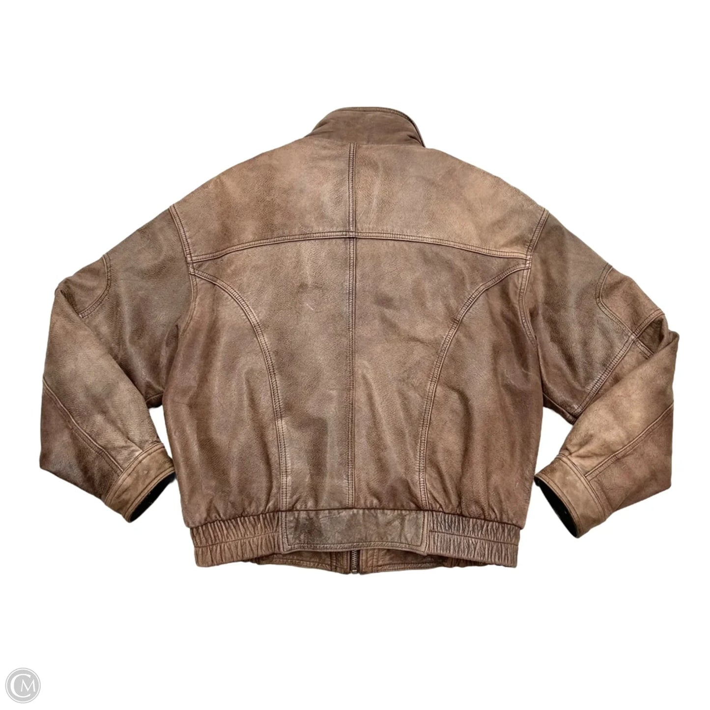 Coat Leather By Wilsons Leather In Brown, Size: L