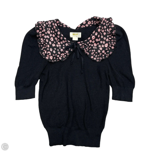 Top Long Sleeve By Maeve In Black & Pink, Size: Xs