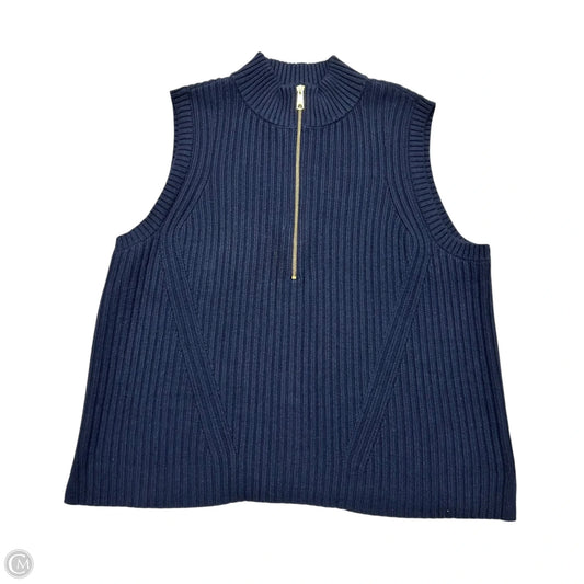Vest Sweater By Talbots In Navy, Size: 2Xp