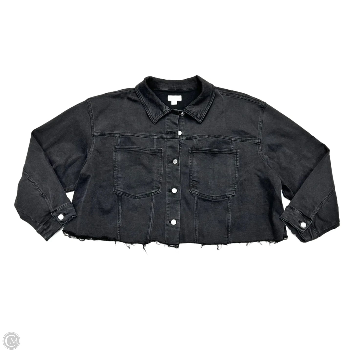 Jacket Denim By Ava & Viv In Black Denim, Size: 3x