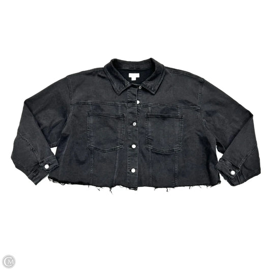Jacket Denim By Ava & Viv In Black Denim, Size: 3x