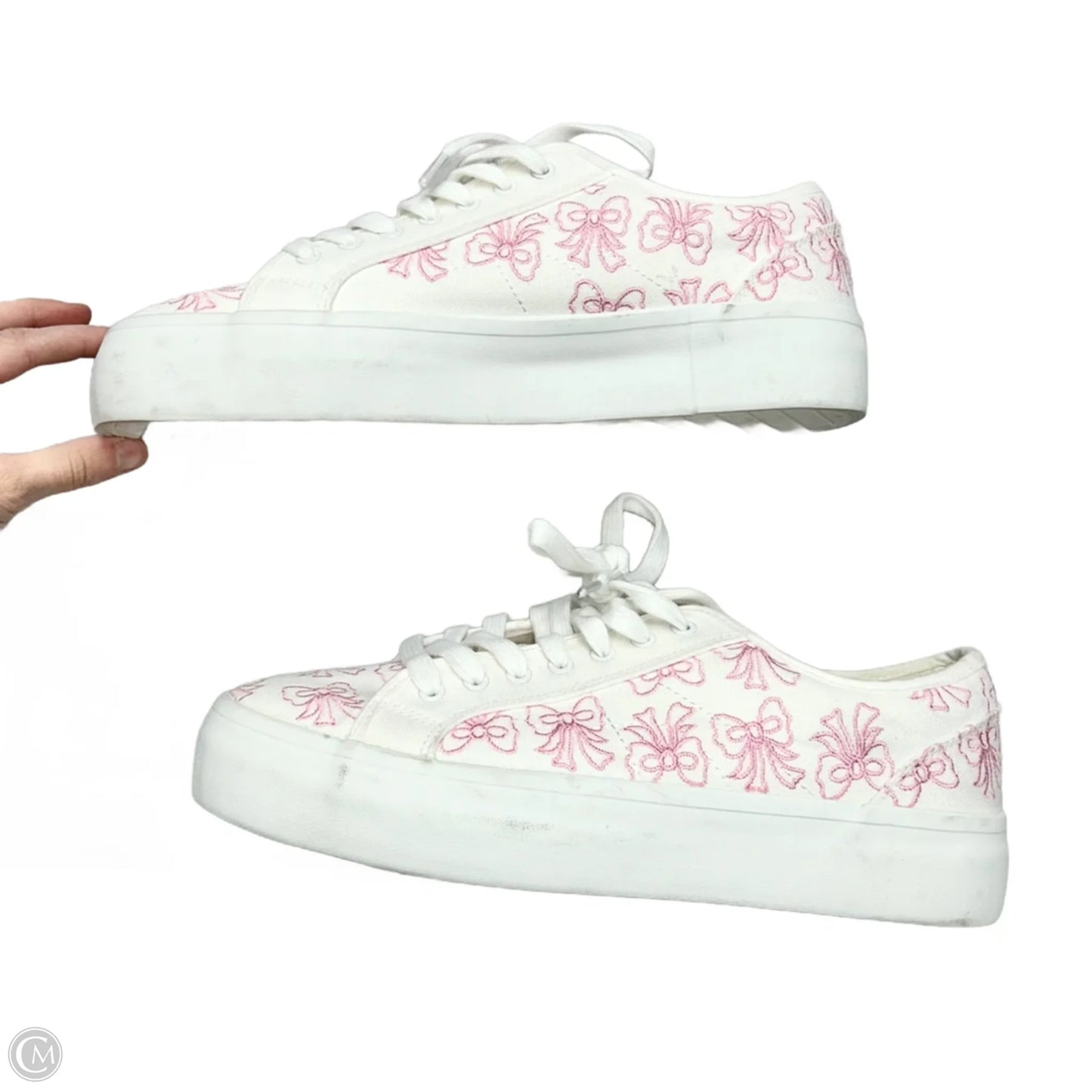 Shoes Sneakers Platform By Sincerely Jules In Pink & White, Size: 10