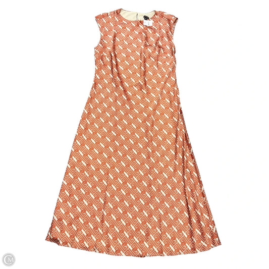 Dress Casual Maxi By Ann Taylor In Cream & Orange, Size: L
