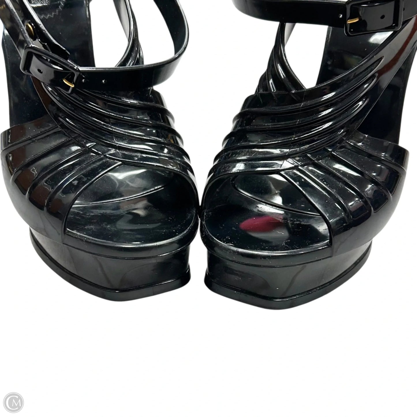 Shoes Luxury Designer By Yves Saint Laurent In Black, Size: 6.5
