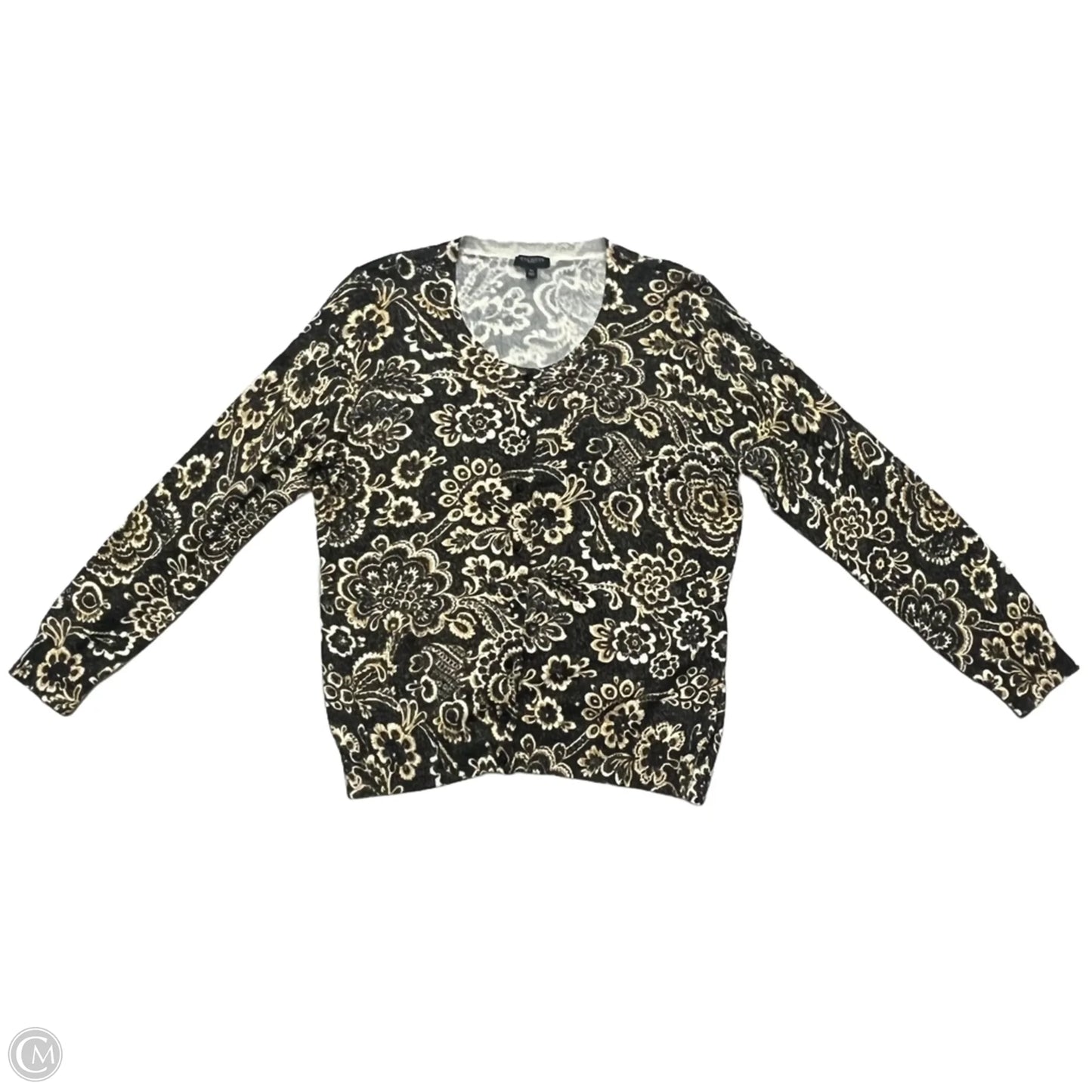 Cardigan By Talbots In Black & Gold, Size: Lp