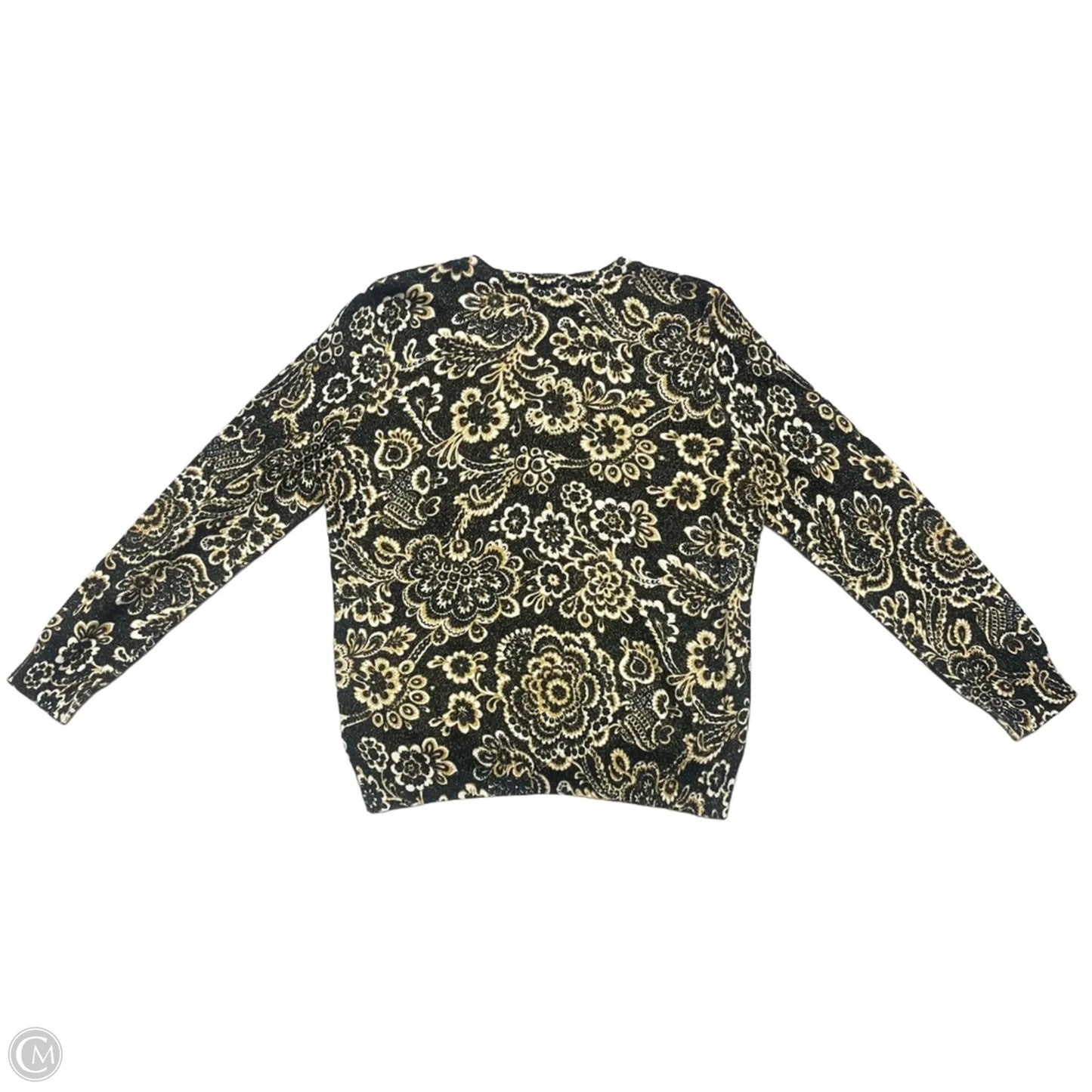 Cardigan By Talbots In Black & Gold, Size: Lp