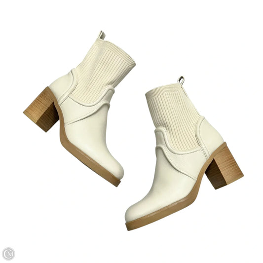 Boots Mid-calf Heels By Bare Traps In White, Size: 8