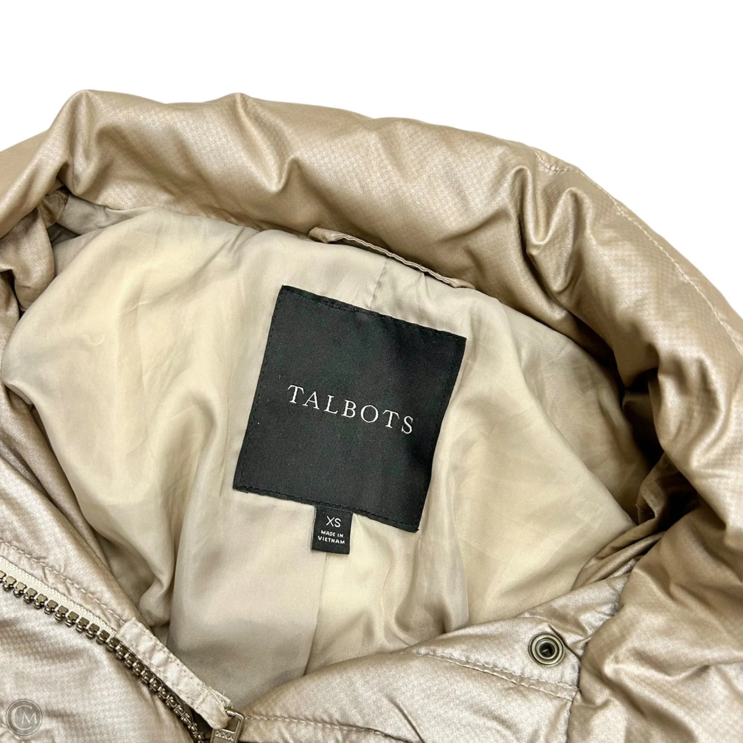 Coat Puffer & Quilted By Talbots In Tan, Size: Xs