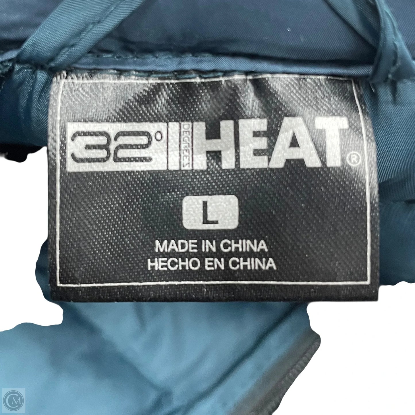 Jacket Puffer & Quilted By 32 Degrees In Black & Blue, Size: L