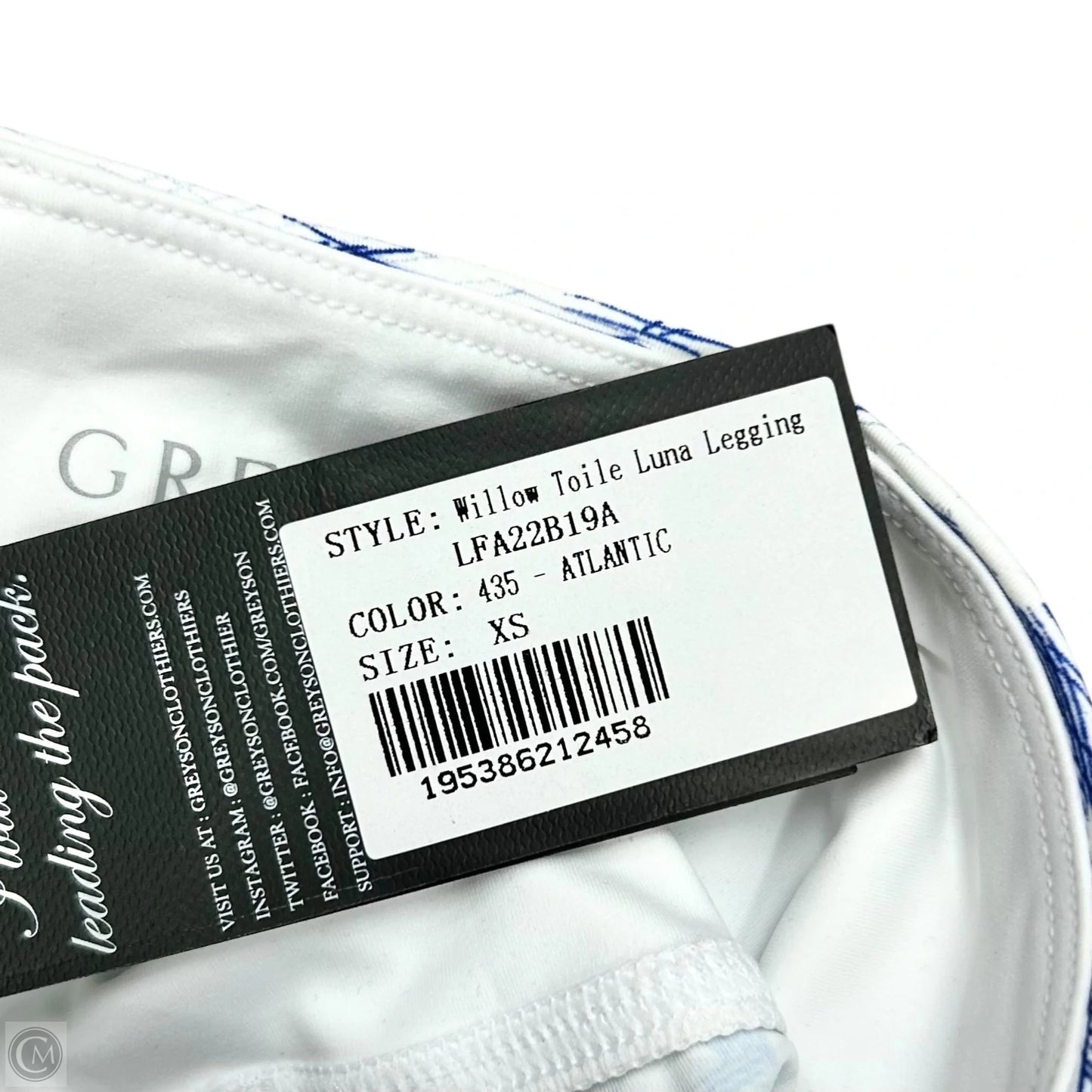 Athletic Leggings By Greyson In Blue & White, Size: Xs