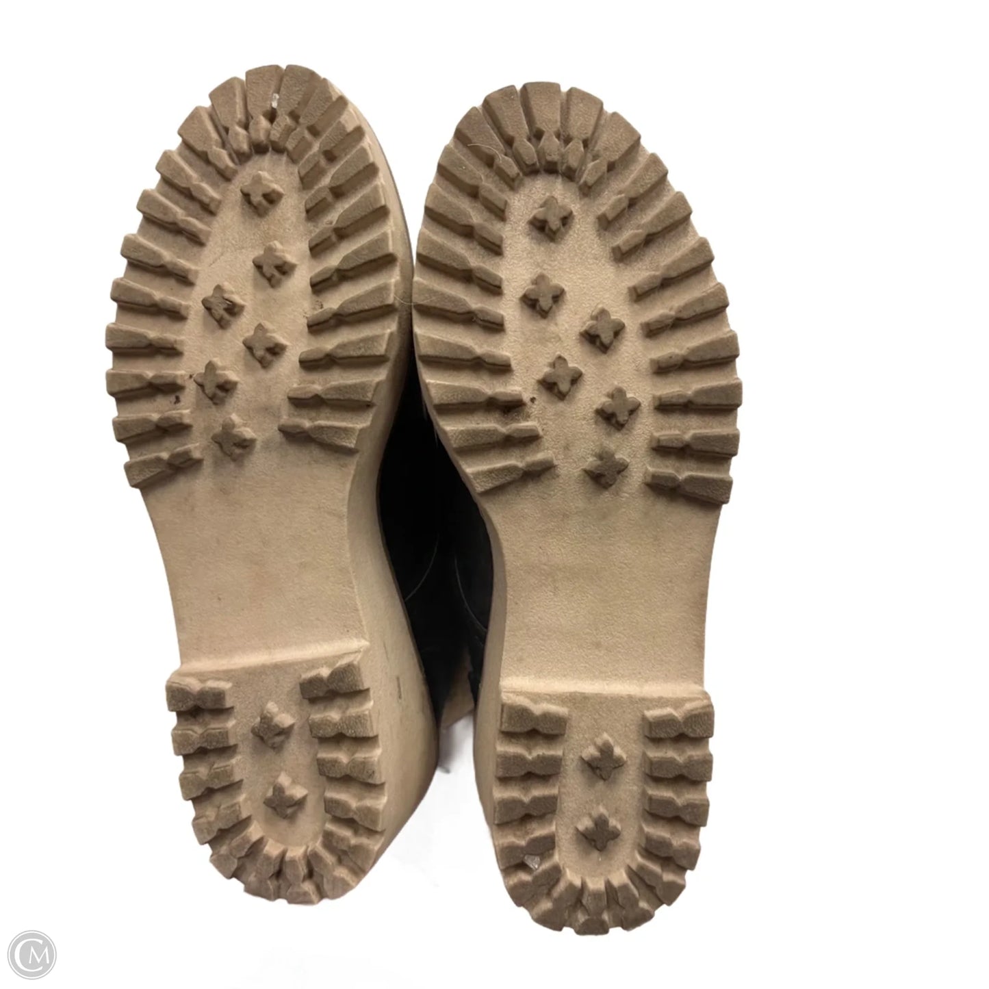 Boots Ankle Heels In Black & Cream, Size: 7.5