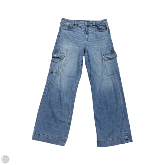 Jeans Wide Leg By American Eagle In Blue Denim, Size: 14