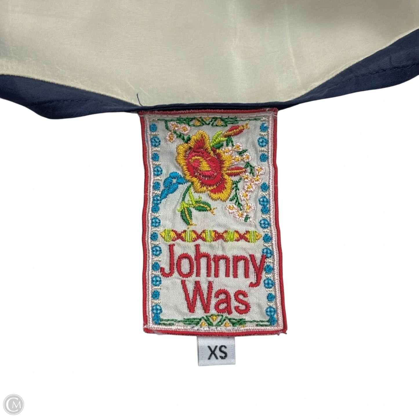 Top Short Sleeve By Johnny Was In Blue & White, Size: Xs