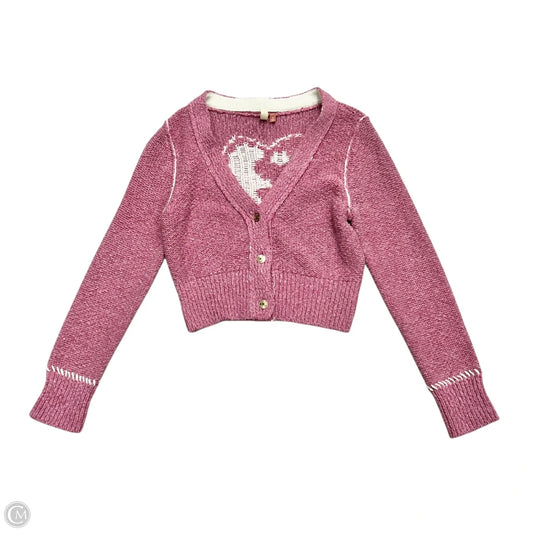 Cardigan By Pilcro In Pink & White, Size: M
