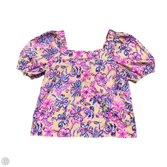 Top 3/4 Sleeve Designer By Lilly Pulitzer In Floral Print, Size: M
