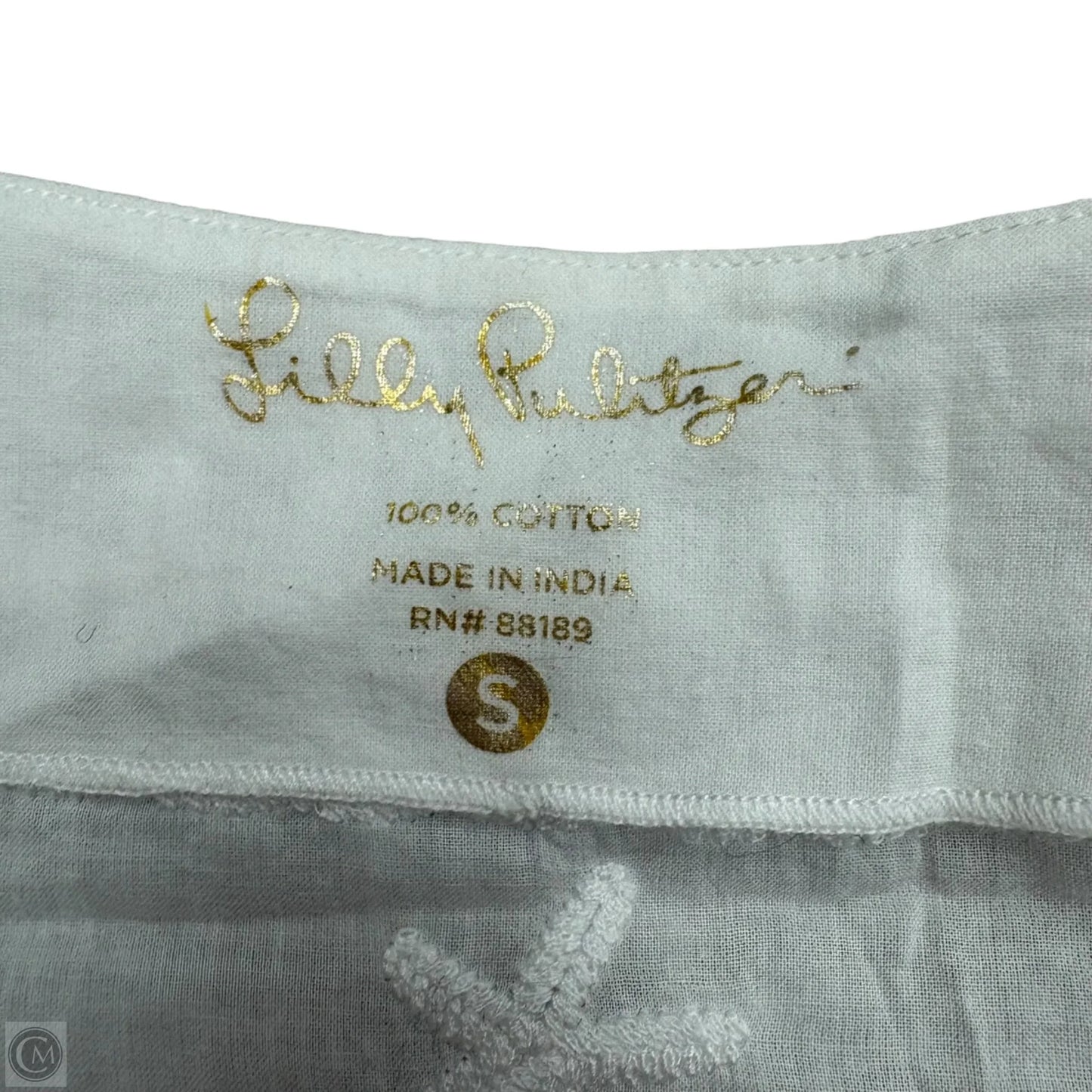 Top Short Sleeve Designer By Lilly Pulitzer In White, Size: S
