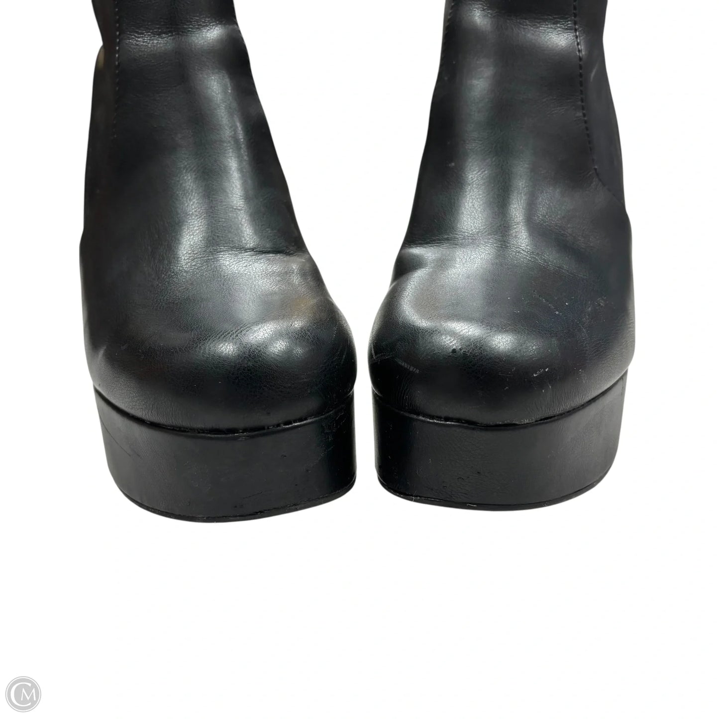 Boots Ankle Heels In Black, Size: 7.5