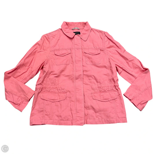 Jacket Shirt By Talbots In Pink, Size: L