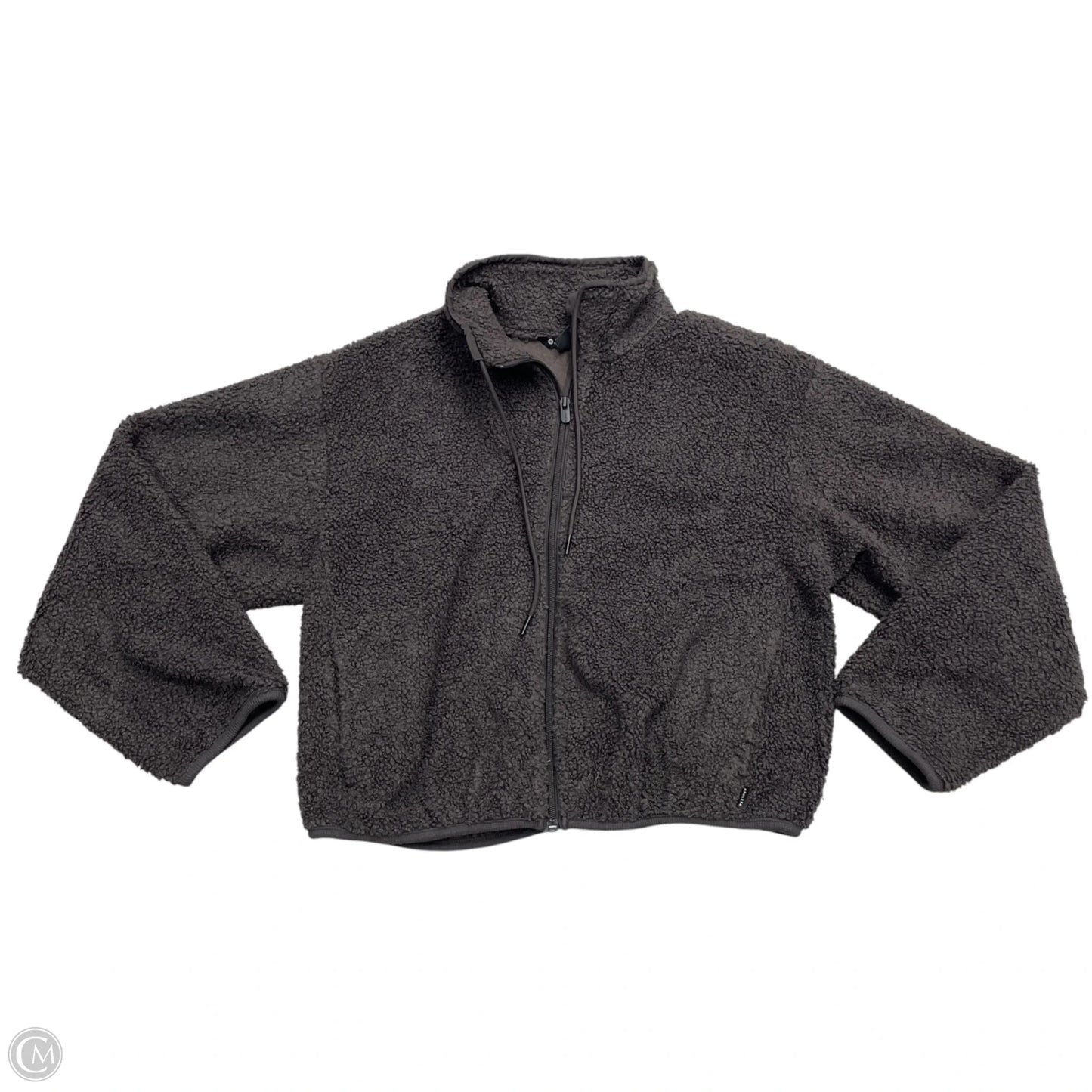 Jacket Faux Fur & Sherpa By Athleta In Grey, Size: S