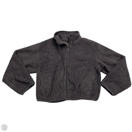 Jacket Faux Fur & Sherpa By Athleta In Grey, Size: S