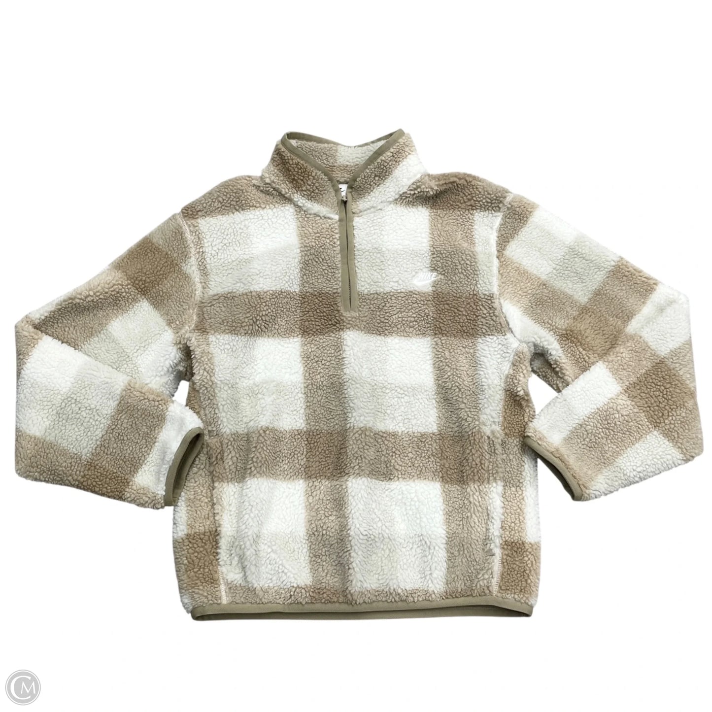Jacket Faux Fur & Sherpa By Nike In Cream & White, Size: S