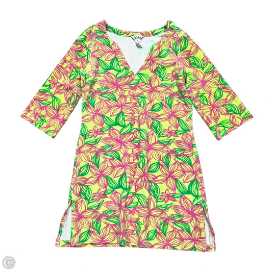 Swimwear Cover-up Designer By Lilly Pulitzer In Green & Pink, Size: S