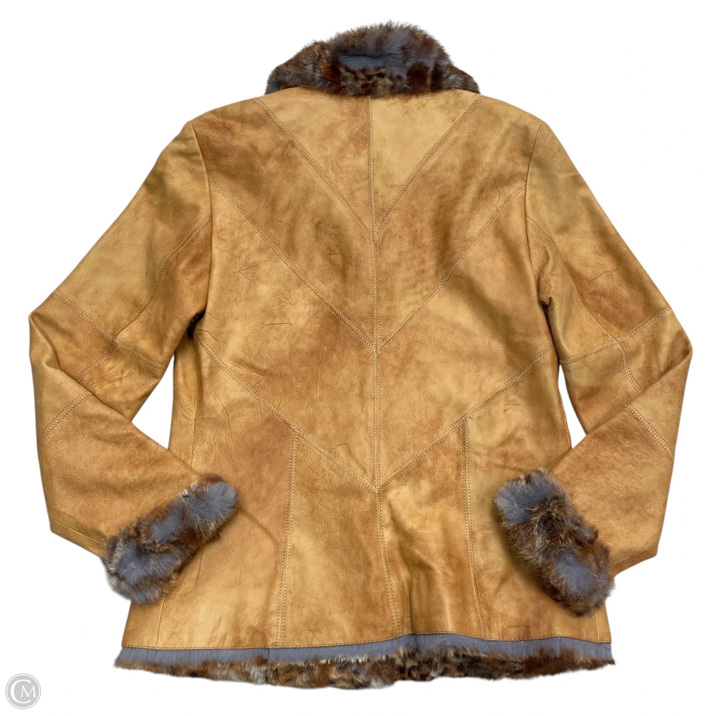 Jacket Leather By Cache In Tan, Size: S
