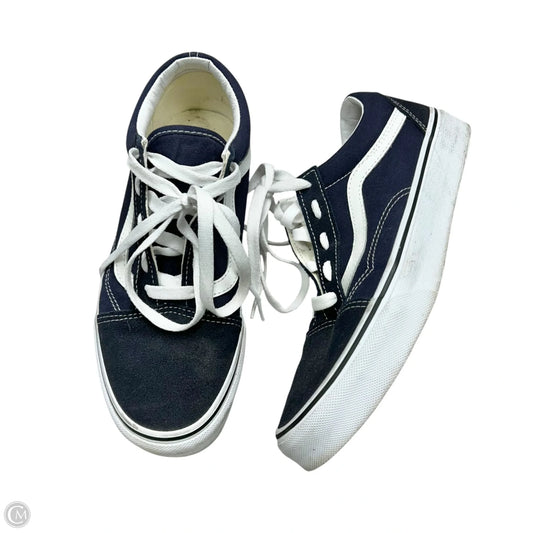 Shoes Sneakers By Vans In Blue & White, Size: 8.5