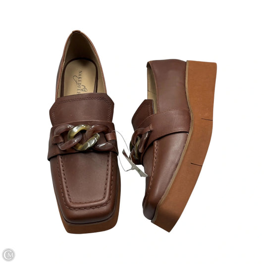 Shoes Heels Platform By Nakedfeet In Brown, Size: 9