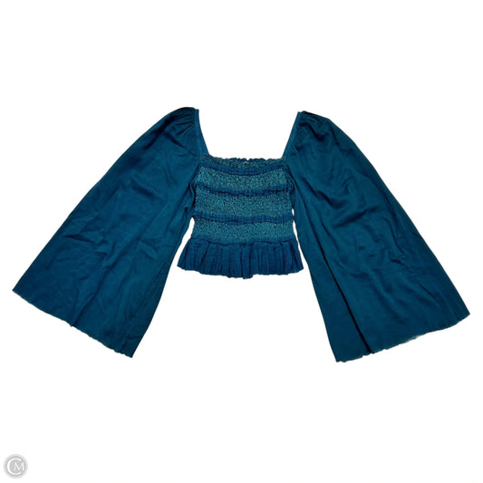 Top Long Sleeve By Free People In Teal, Size: Xs