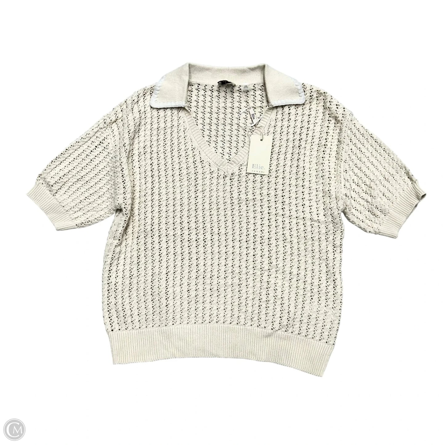 Sweater Short Sleeve By Elie Tahari In Tan, Size: L