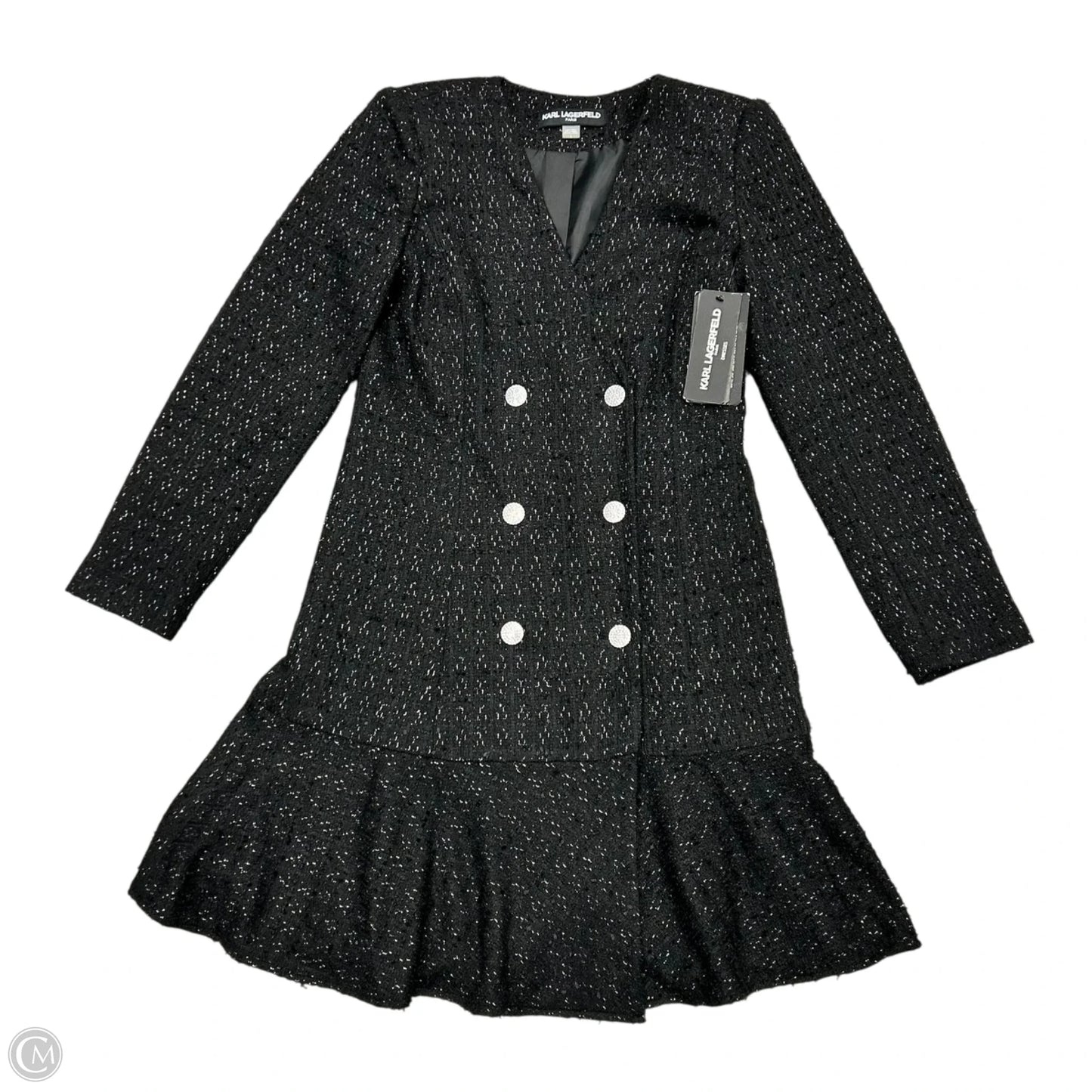 Jacket Designer By Karl Lagerfeld In Black, Size: M
