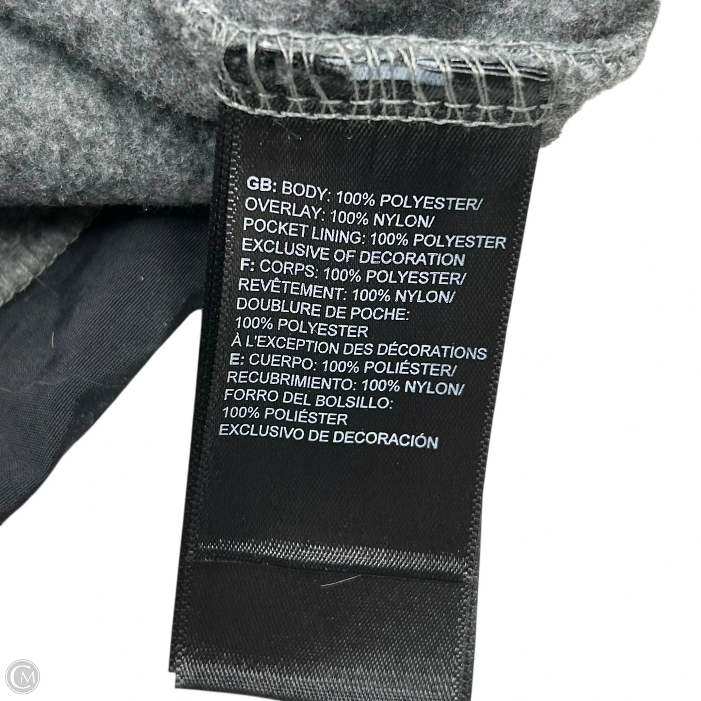 Jacket Fleece By The North Face In Black & Grey, Size: L