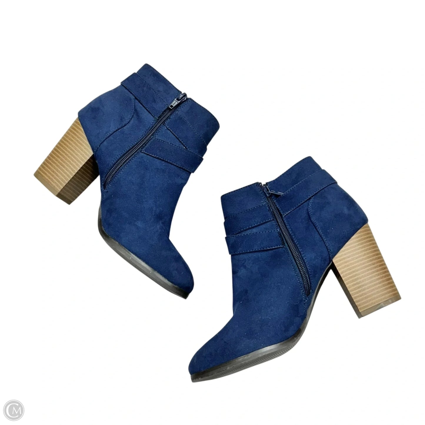 Boots Ankle Heels By Apt 9 In Blue Denim, Size: 9.5