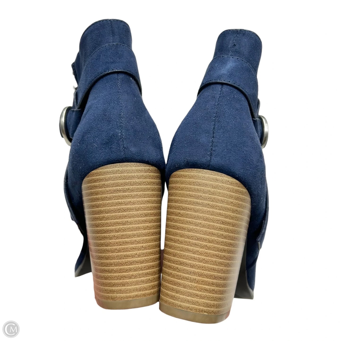 Boots Ankle Heels By Apt 9 In Blue Denim, Size: 9.5