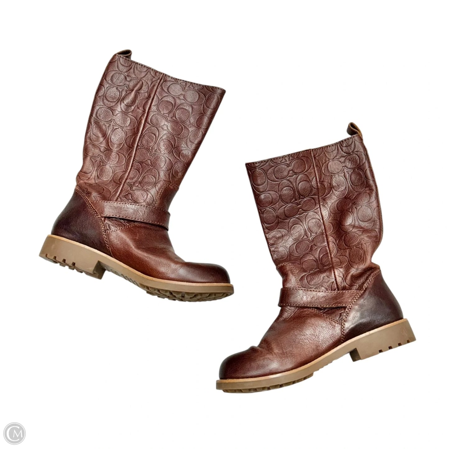 Boots Designer By Coach In Brown, Size: 7.5