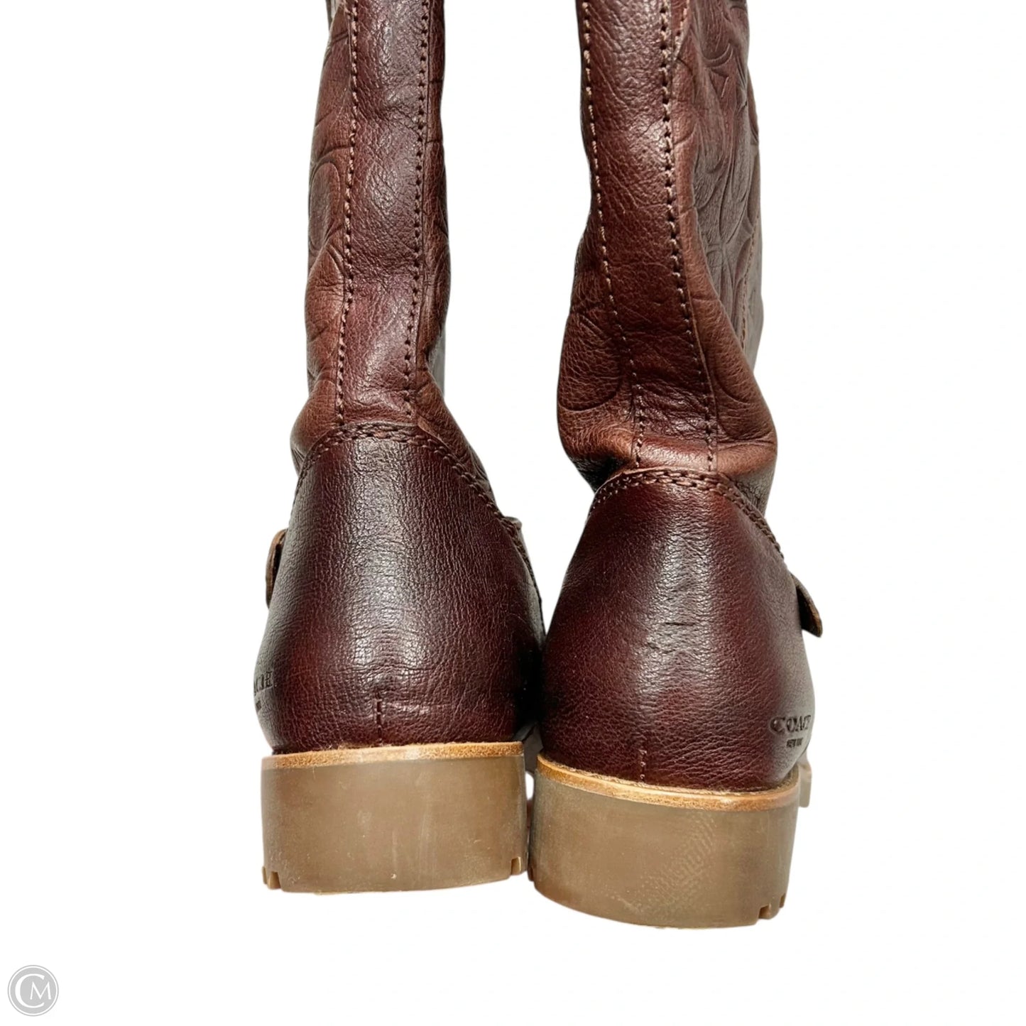 Boots Designer By Coach In Brown, Size: 7.5