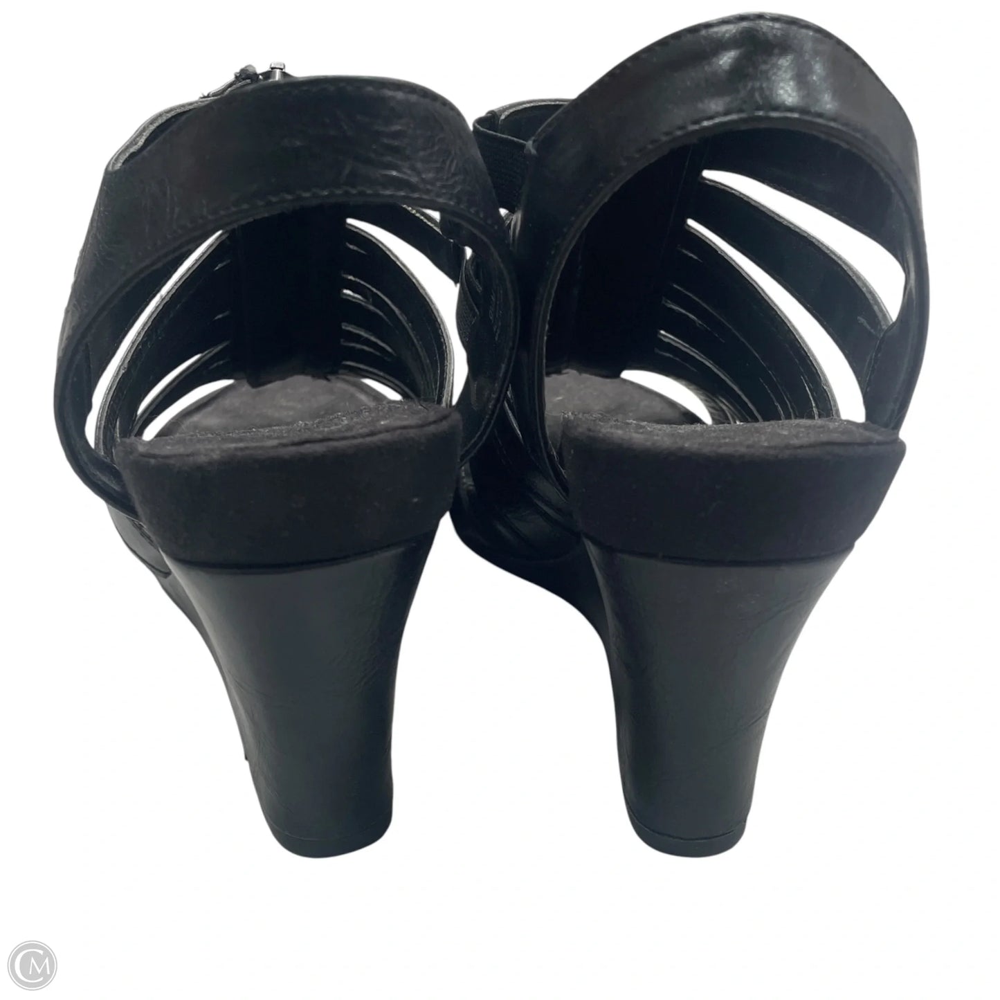 Sandals Heels Wedge By Aerosoles In Black, Size: 9.5