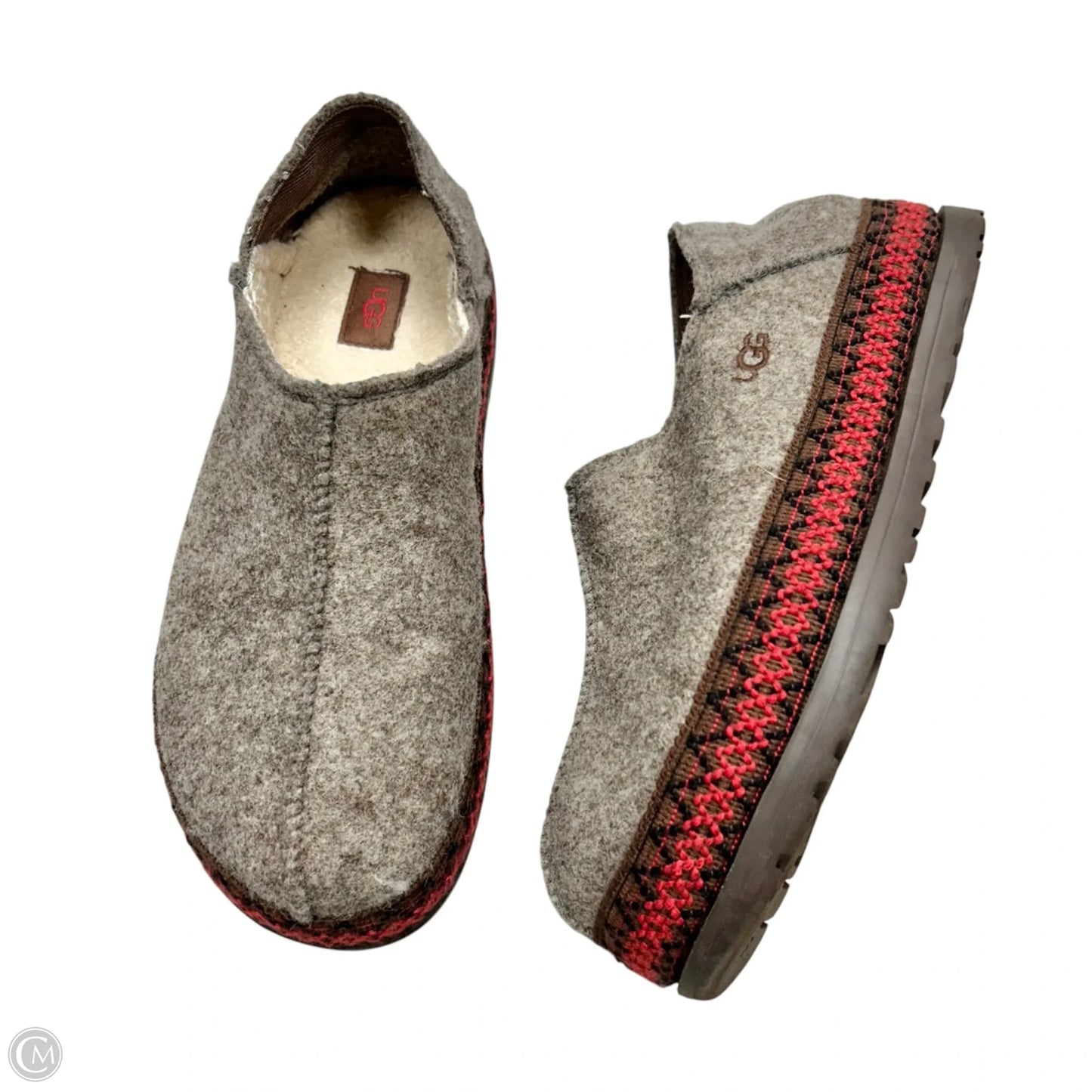 Shoes Designer By Ugg In Brown & Red, Size: 11