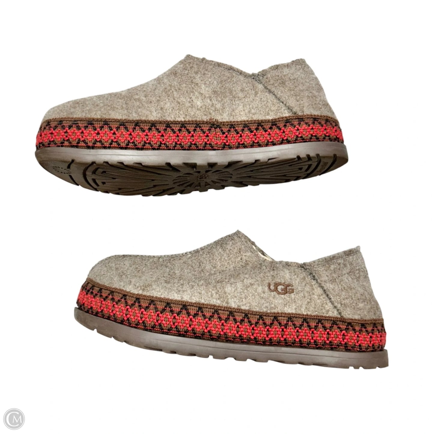 Shoes Designer By Ugg In Brown & Red, Size: 11